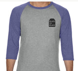 Grey Body / Blue 3/4 Sleeve - Contrast Tshirt